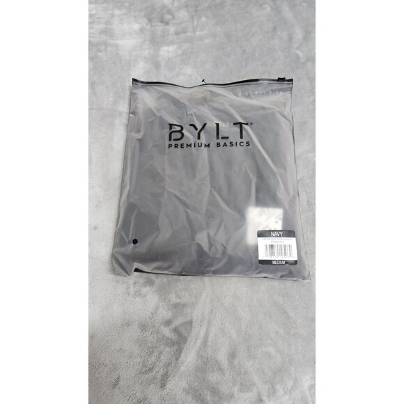 BYLT Men's Medium Navy Blue Everyday Short Sleeve Classic Fit NWT - Picture 2 of 6